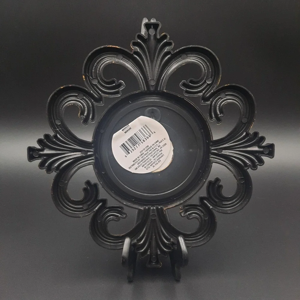 Set of 2 Ornate Gold Black Decorative Wall Mirrors Baroque Vintage Style Plastic
